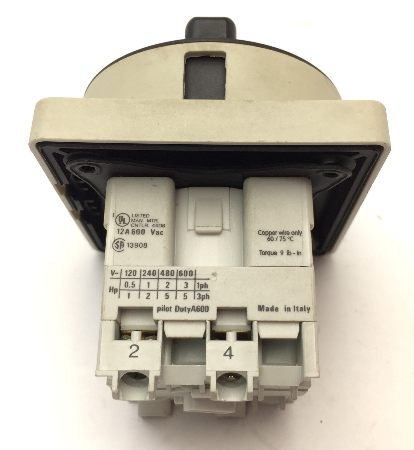 Used Allen Bradley 194L-E12 On Off Rotary 2-Position Selector Switch, 12A 600VAC