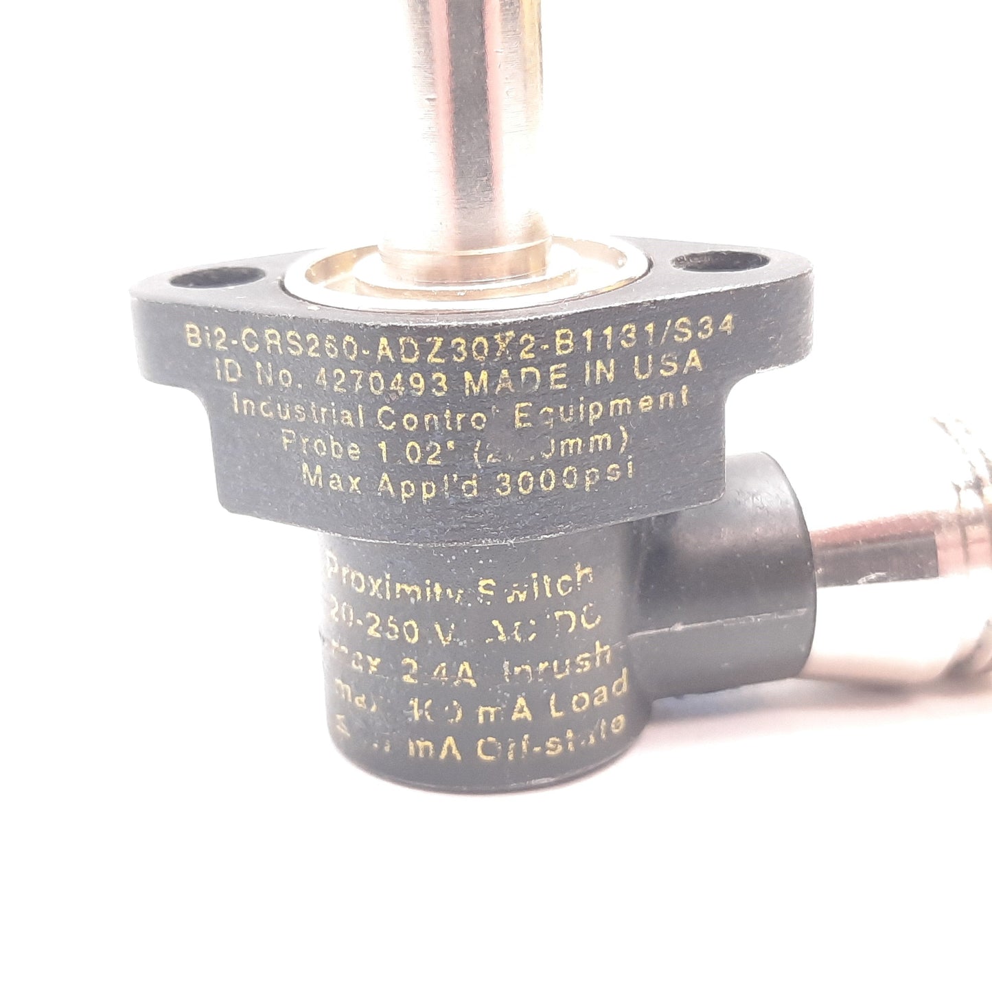 Used Turck Bi2-CRS260-ADZ30X2-B1131/S34 Proximity Sensor, 2mm, 20-250V, 3-Pin 7/8-16