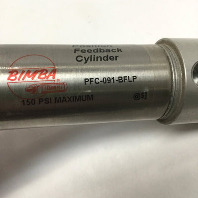 Used Bimba PFC-091-BFLP Linear Position Feedback Cylinder 1-1/16" Bore, 1" Stroke