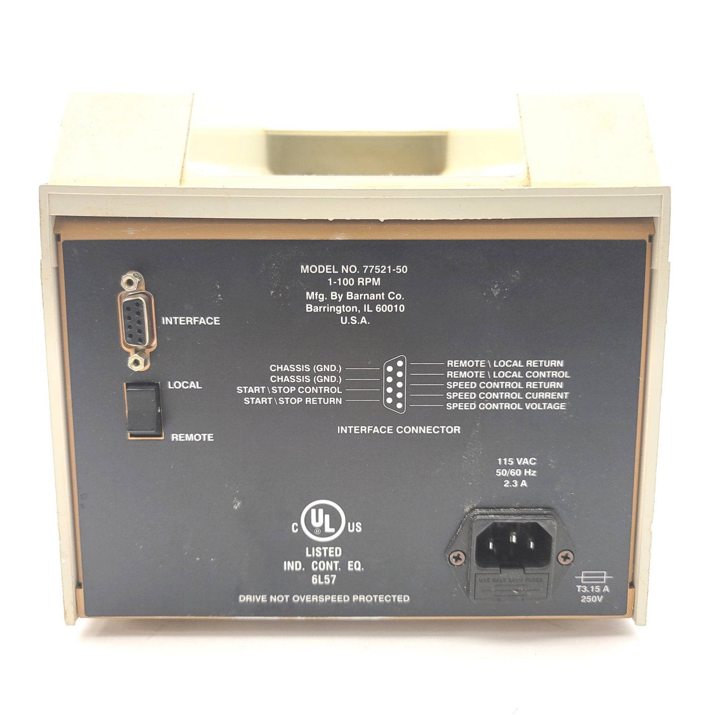 Used Cole-Parmer 77521-50 Masterflex L/S Console With 77200-62 Easy-Load II Pump Head