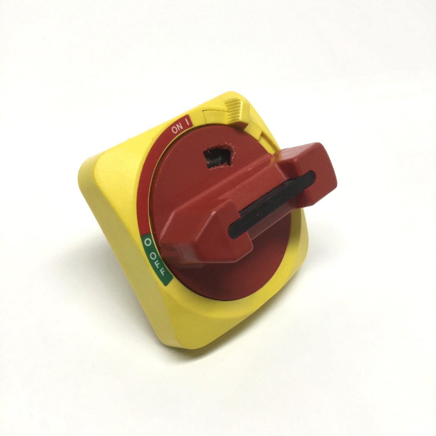 Used Allen Bradley 194R-HS1E Rotary Disconnect Switch Handle, Red/Yellow, ON-OFF, 90°