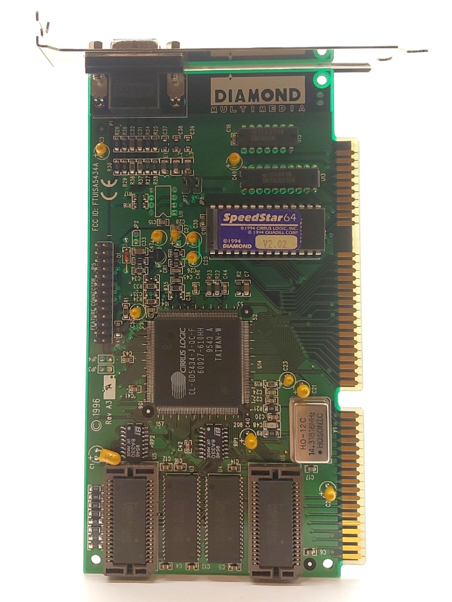 Used Diamond 23020039-303 SpeedStar64 Video Card, ISA, 2MB RAM, VGA, 64bit, CL-GD5434