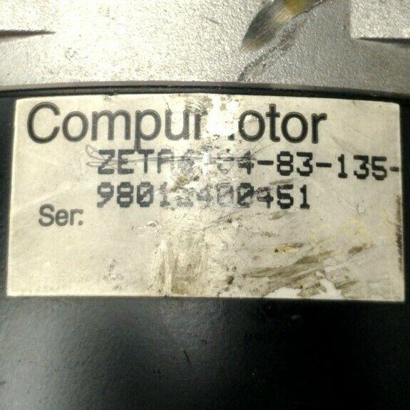 Used Parker ZETA6104-83-135 Compumotor Stepper Motor, 3/8" Shaft, 292oz-in, NEMA 34