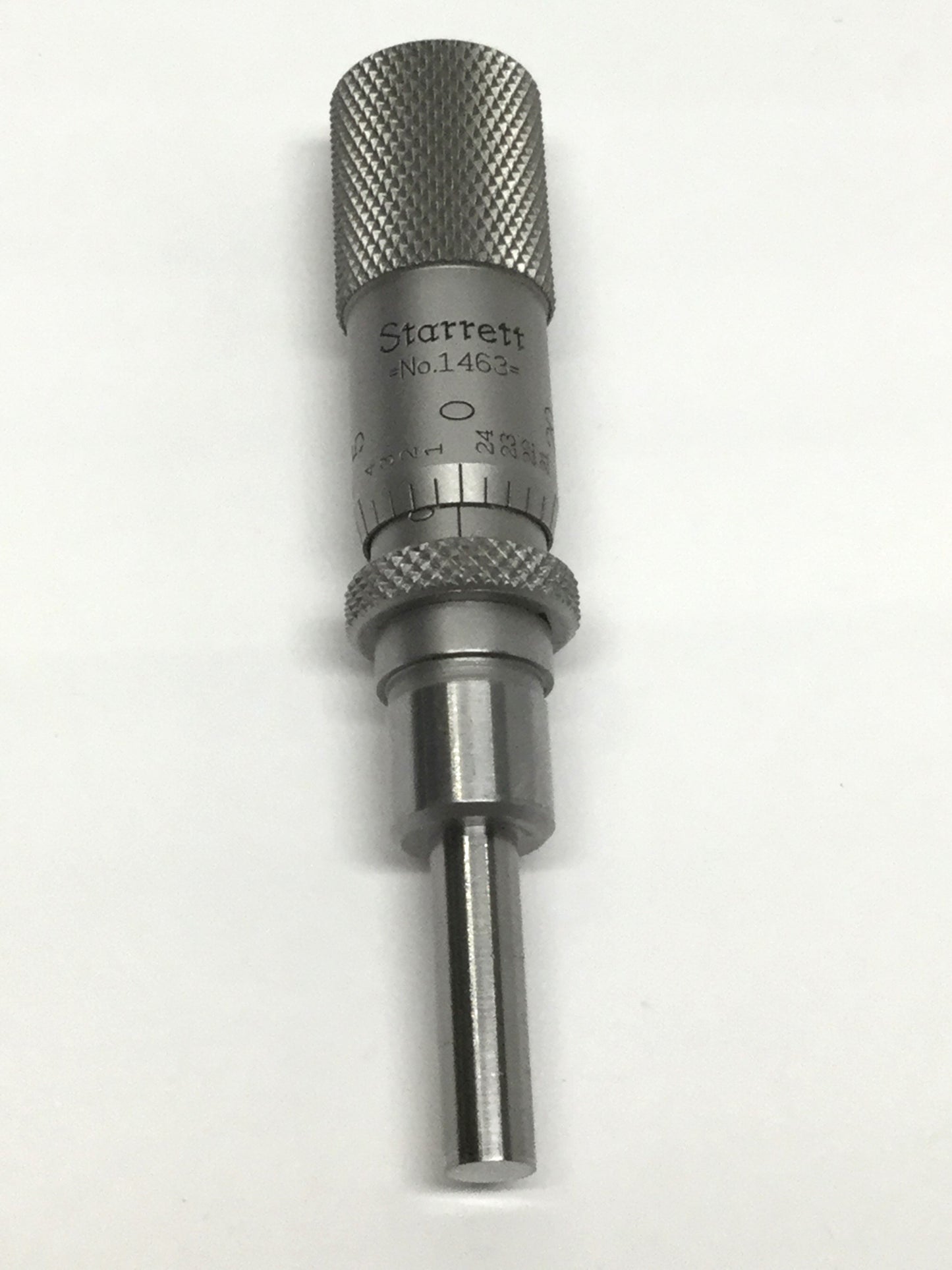 Used Starrett 1463L Stainless Micrometer Head 0-0.5" Range x 0.001" Grads, Lock Nut