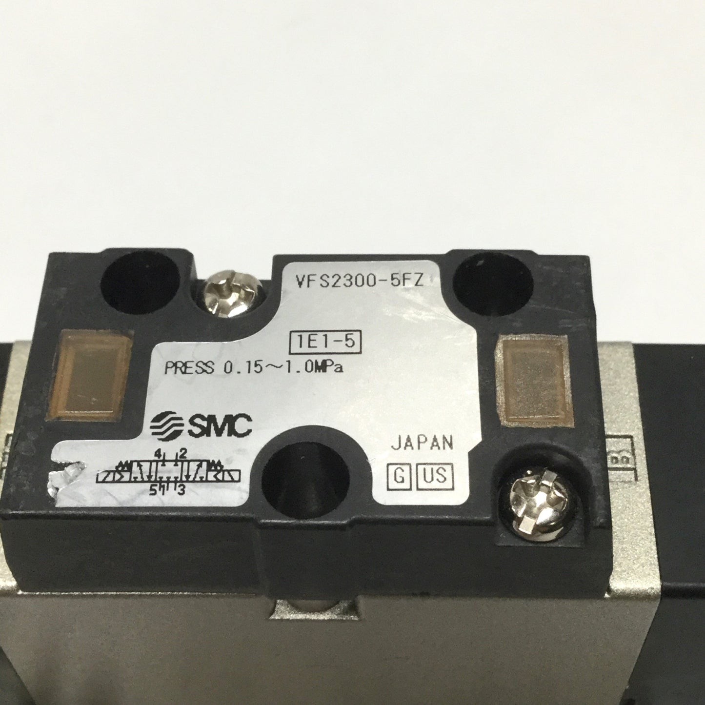 Used SMC VFS2300-5FZ Double Solenoid Valve, 5-Port 3-Position, 0.15-1MPa, 24VDC Coils