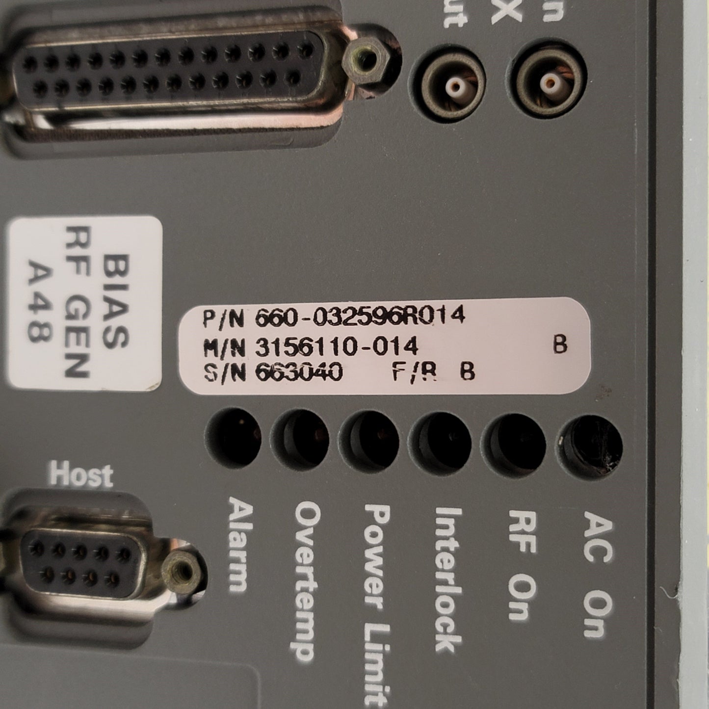 Used Advanced Energy 660-032596R014 Apex 1513 RF Generator 208VAC 1.5kW 13.56MHz