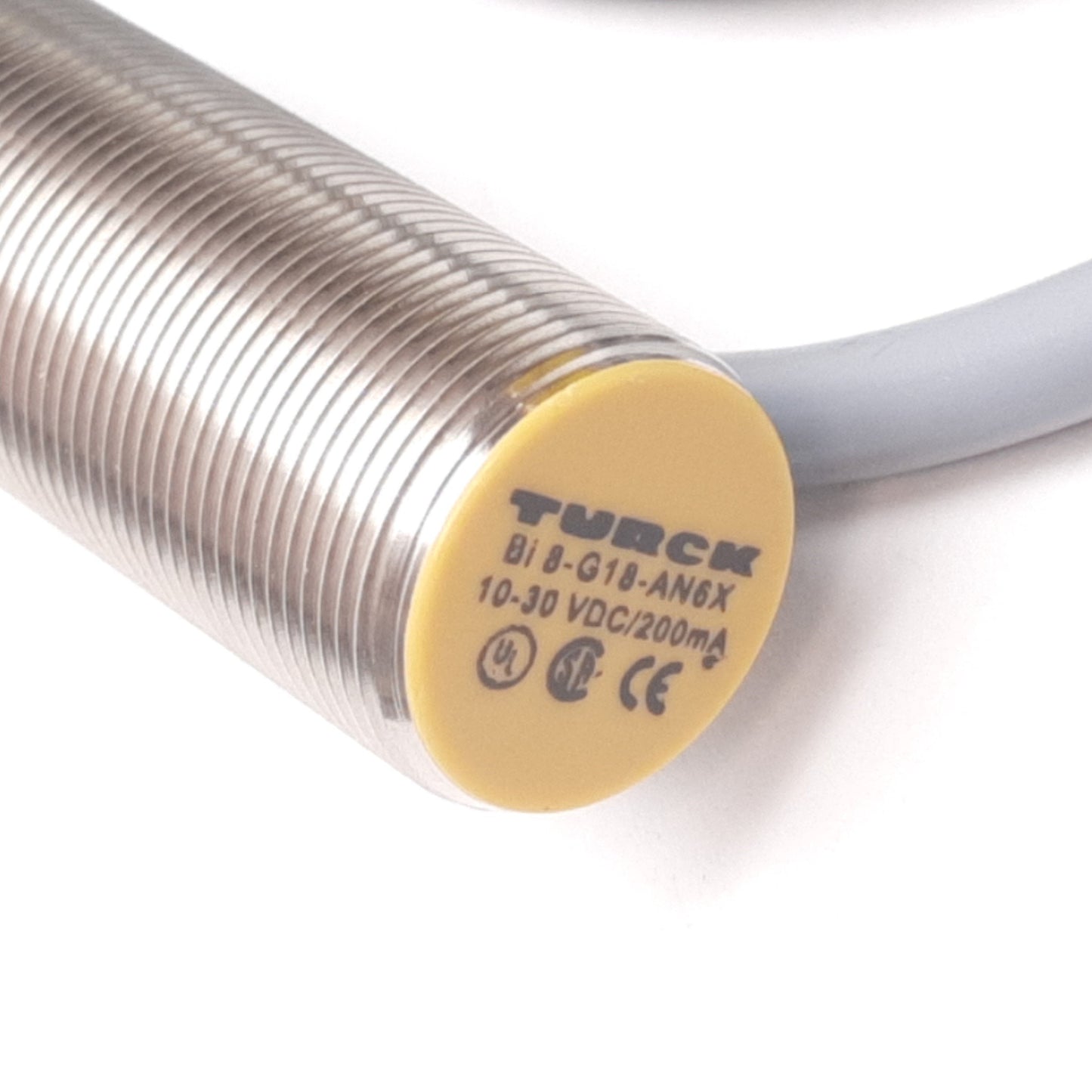 New Other Turck Bi8-G18-AN6X Inductive Proximity Sensor, 8mm, 10-30VDC, 200mA, NPN N/O