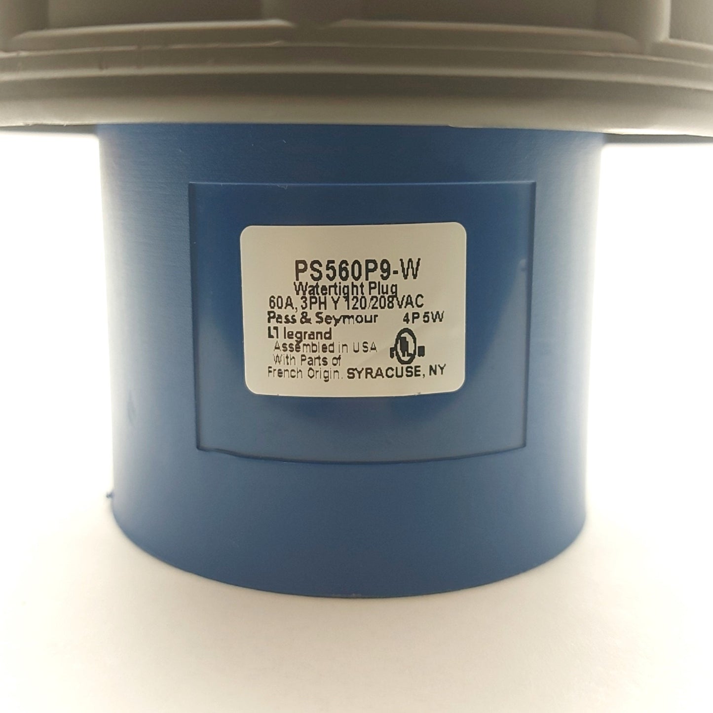 Used Pass & Seymour PS560P9-W Watertight Connector 4P5W Male 60A 3PH 120/240VAC