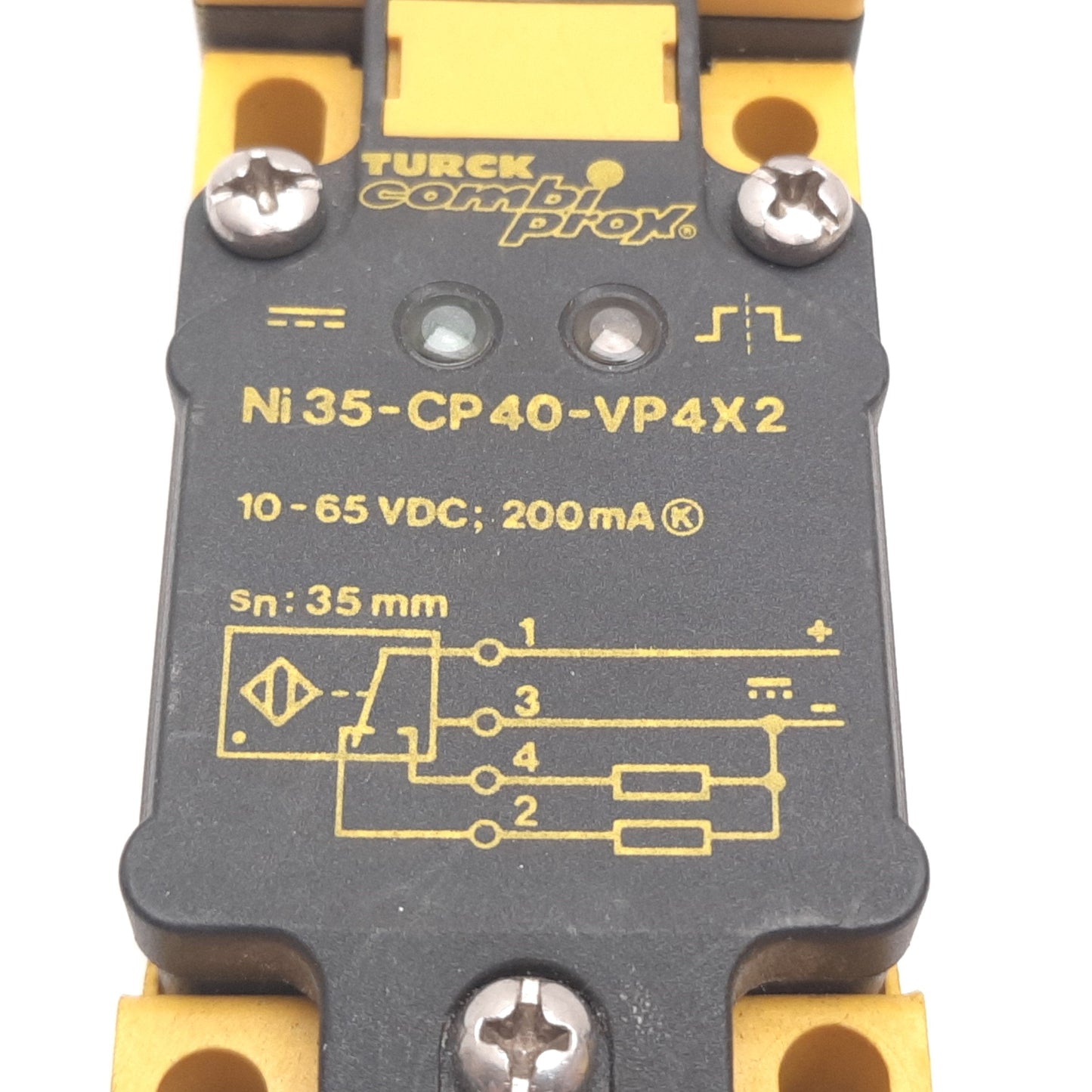 Used Turck Ni35-CP40-VP4X2 Inductive Proximity Sensor, 35mm, 10-65VDC, 200mA, PNP