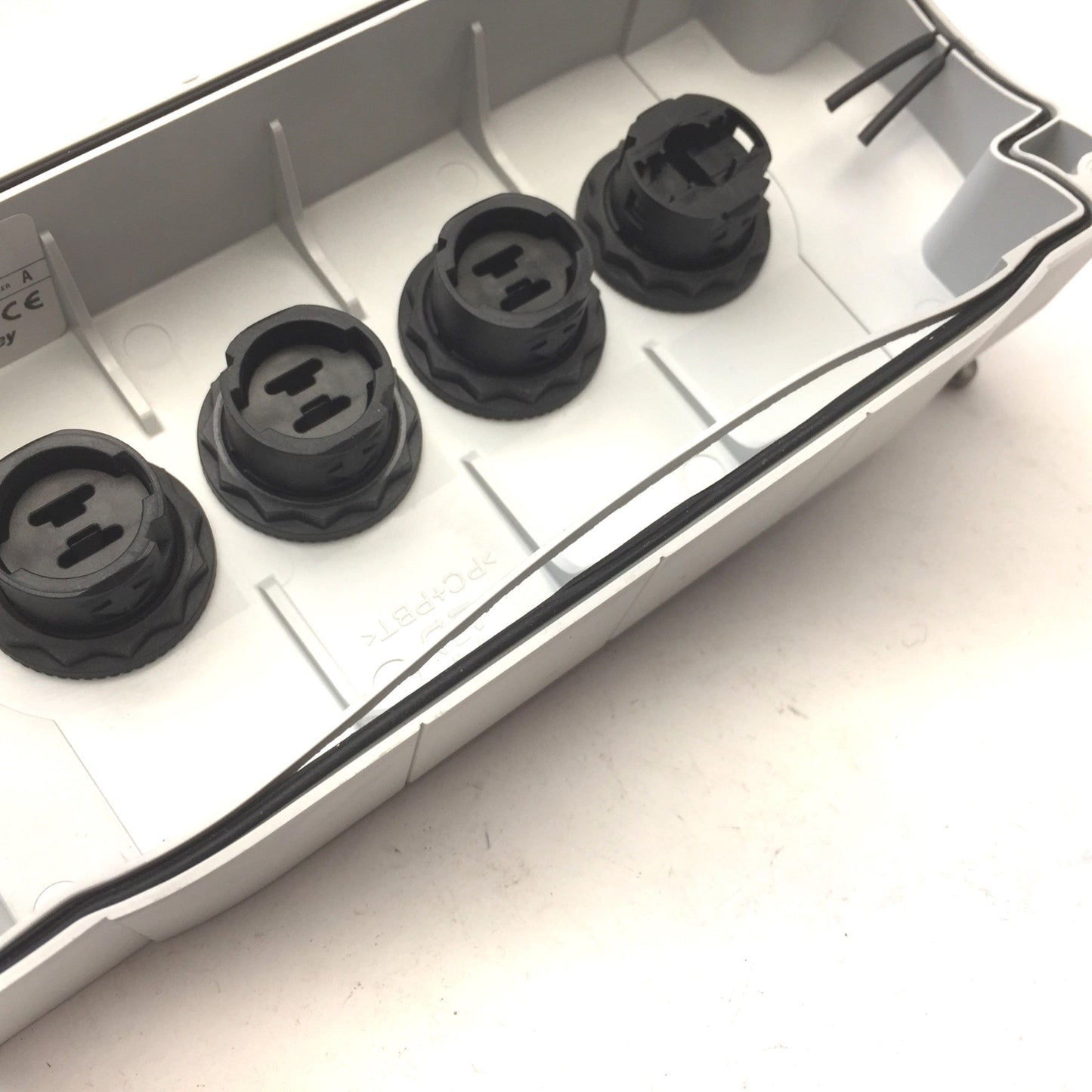 Used Allen Bradley 800F-4PM Plastic Pushbutton Enclosure Type 4/4x w/ Switches, 22mm