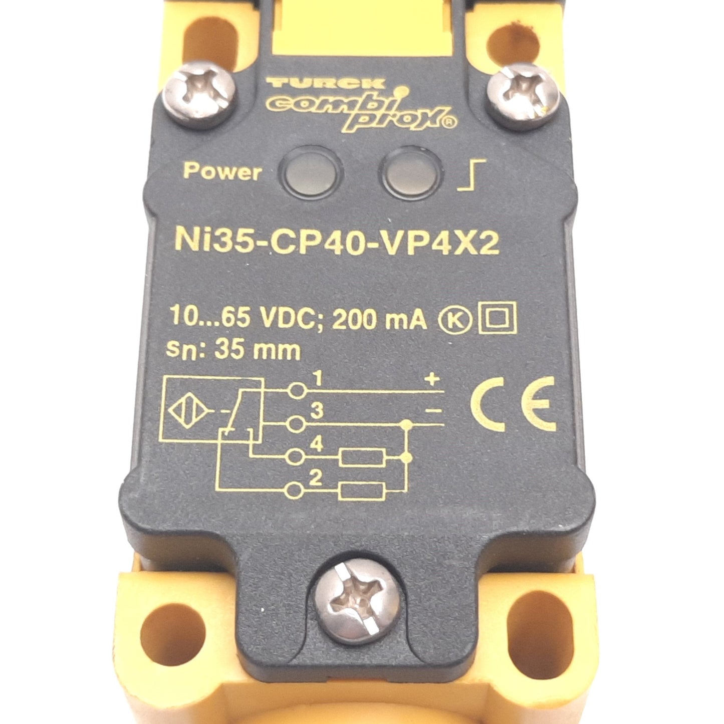 Used Turck Ni35-CP40-VP4X2 Inductive Proximity Sensor, 35mm, 10-65VDC 200mA PNP 4-Pin