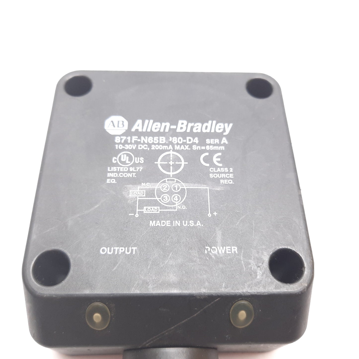 Used Allen Bradley 871F-N65BP80-D4 Inductive Proximity Sensor, 65mm, 10-30VDC, 200mA