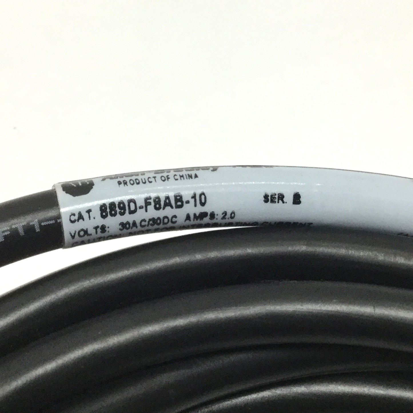 Used Allen Bradley 889D-F8AB QD Cordset, M12 Connector to Flying Leads, Cut to 4m