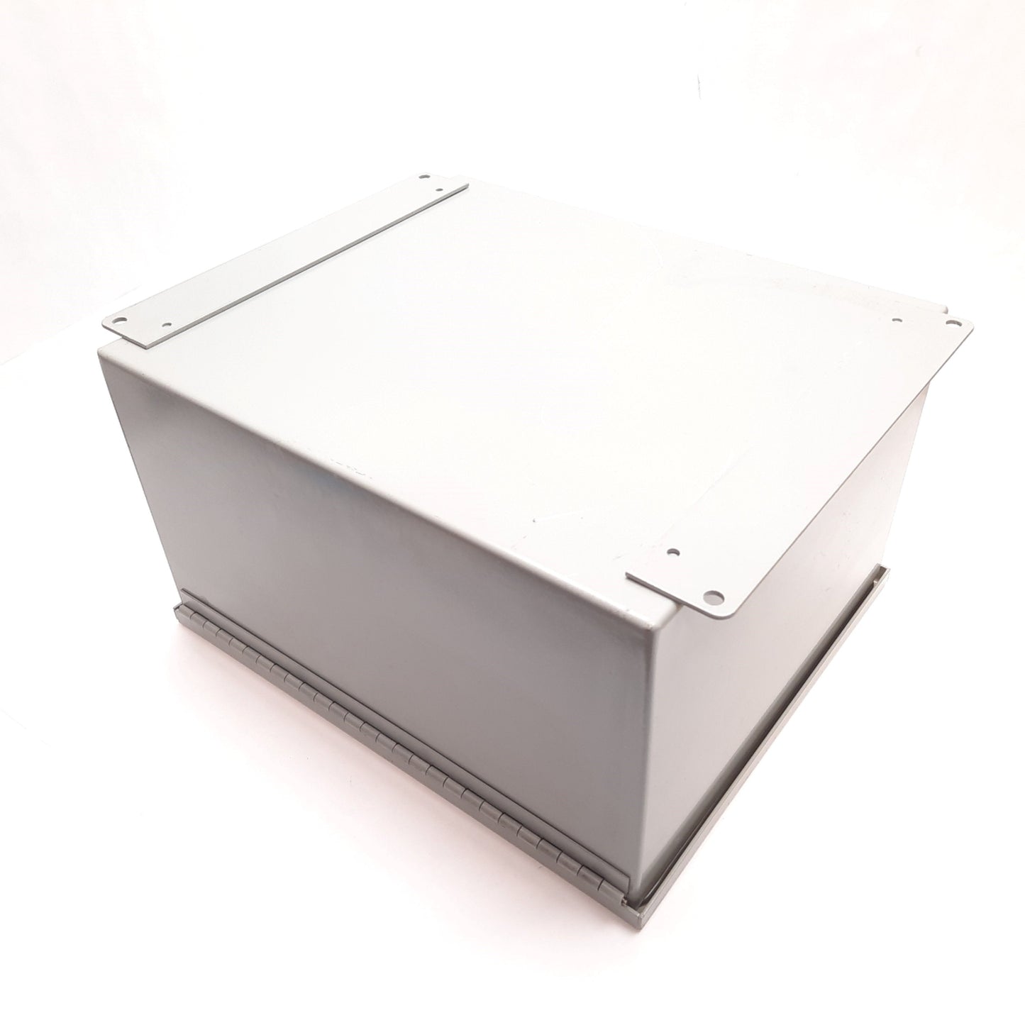 Used Saginaw SCE-14128CH Electrical Enclosure, 14" x 12" x 8", Steel, *Holes Added*