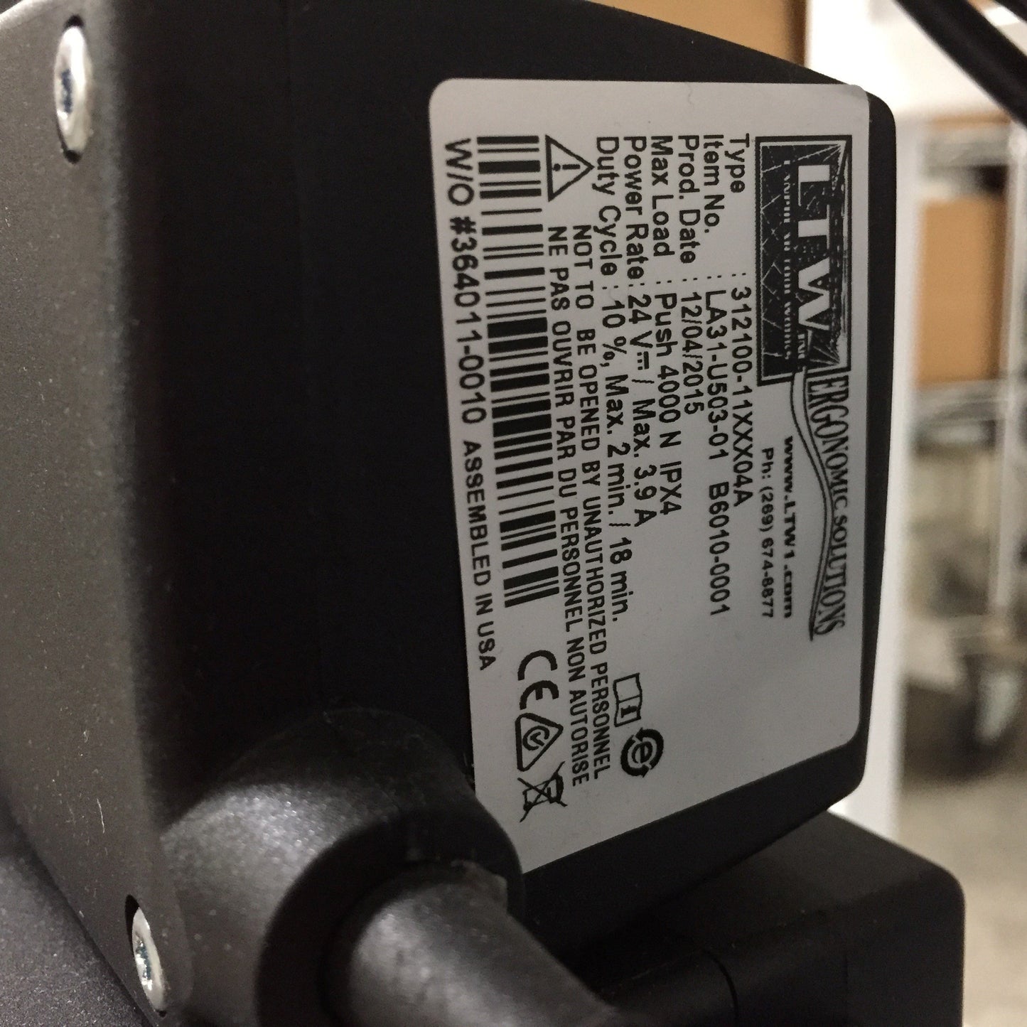 Used 30"x24" Electric Adjustable 38-50" Table Workstation Machine Base Fixture Bench