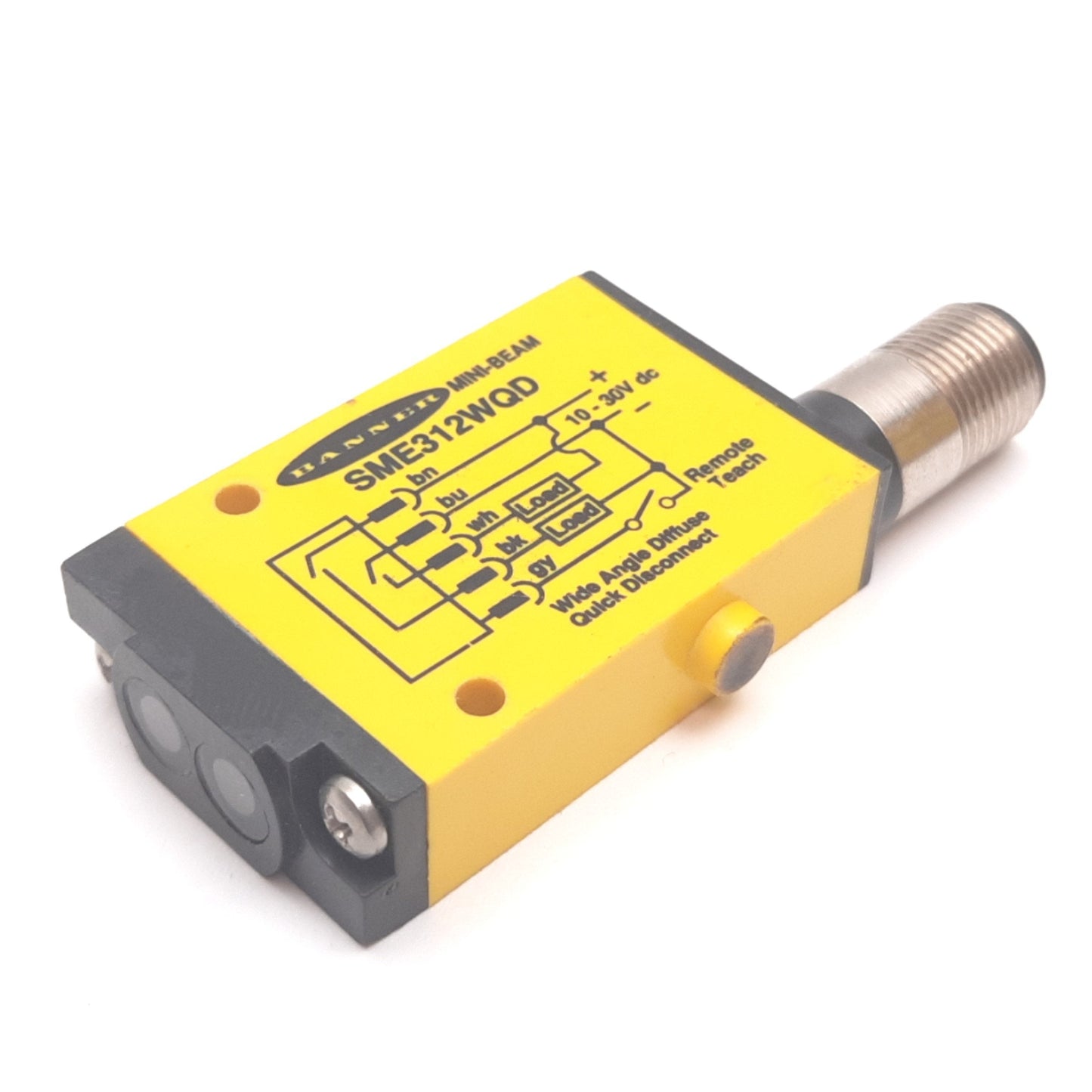 Used Banner SME312WQD Mini-Beam Photoelectric Divergent Diffuse Sensor 130mm 10-30VDC