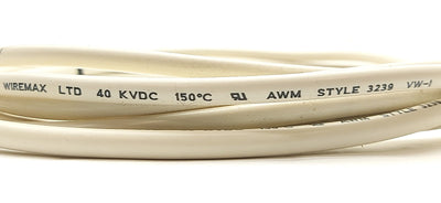 Used WIREMAX WUT-4012-9 Wire 40kVDC 12AWG 65 Strand Silicone UL 3239 VW-1 White 16'