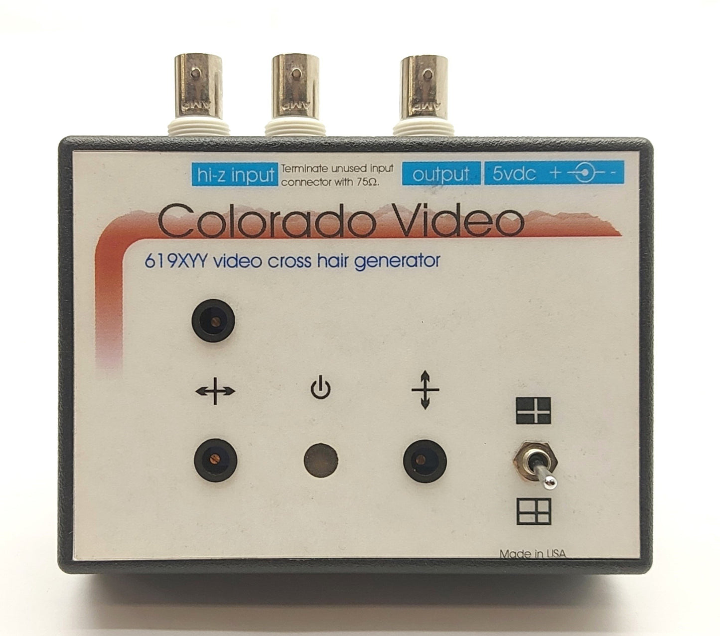 Used Colorado Video 619XYY Video Line Generator, 1x X 2x Y, B/W, 3x BNC, Hi-Z, 5VDC