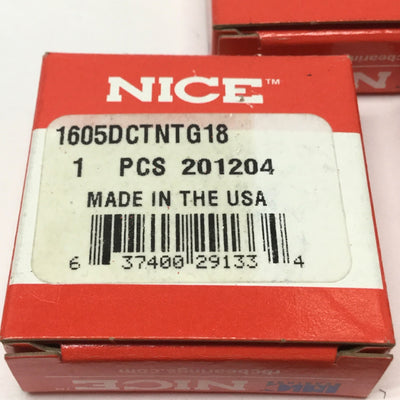 New Lot of 7 NICE 1605DCTNTG18 Radial Ball Bearings Double Sealed 3/8" Bore, 7/8" OD