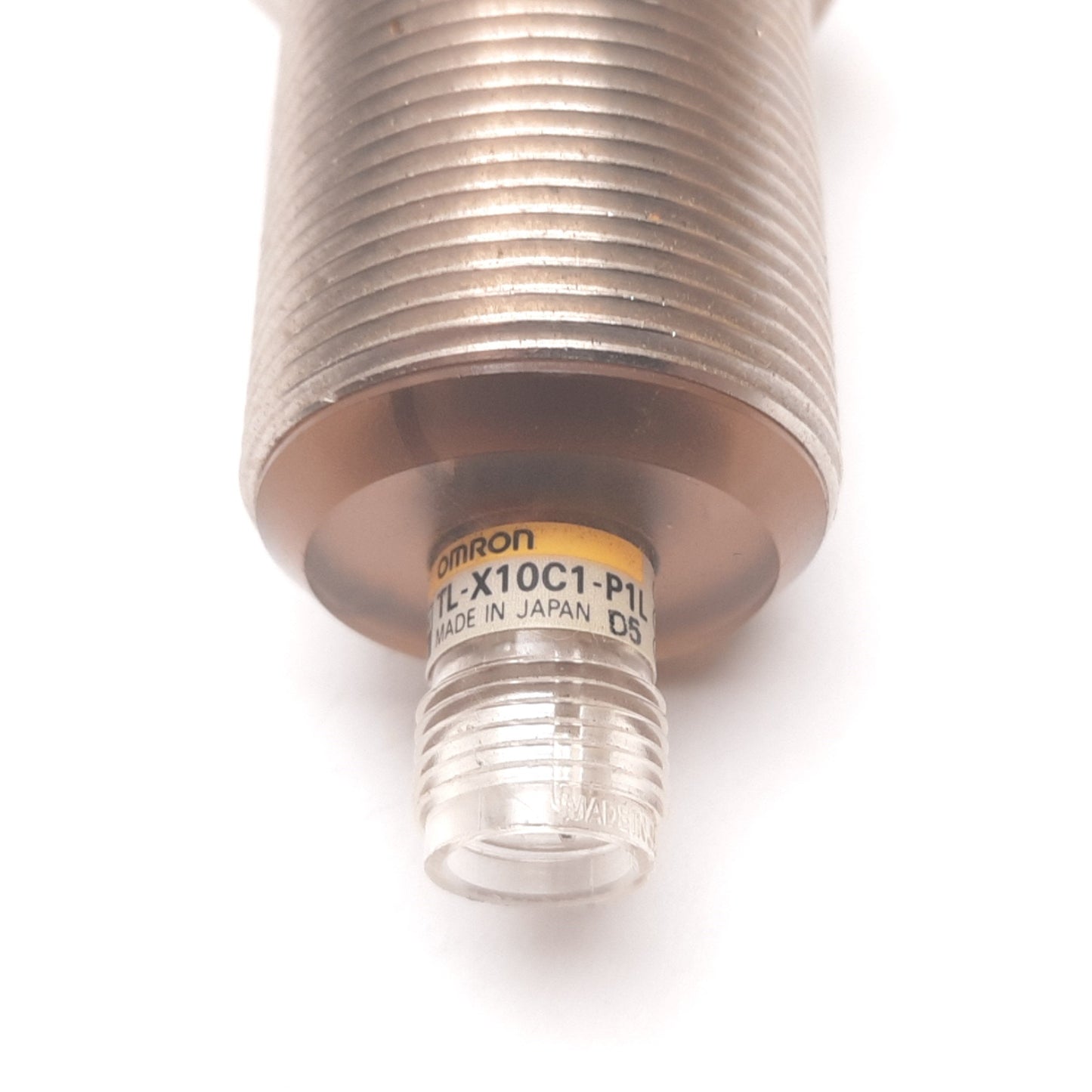 Used Omron TL-X10C1-P1L Proximity Sensor, 10mm, 12-24VDC, NPN N/O, 4-Pin M12