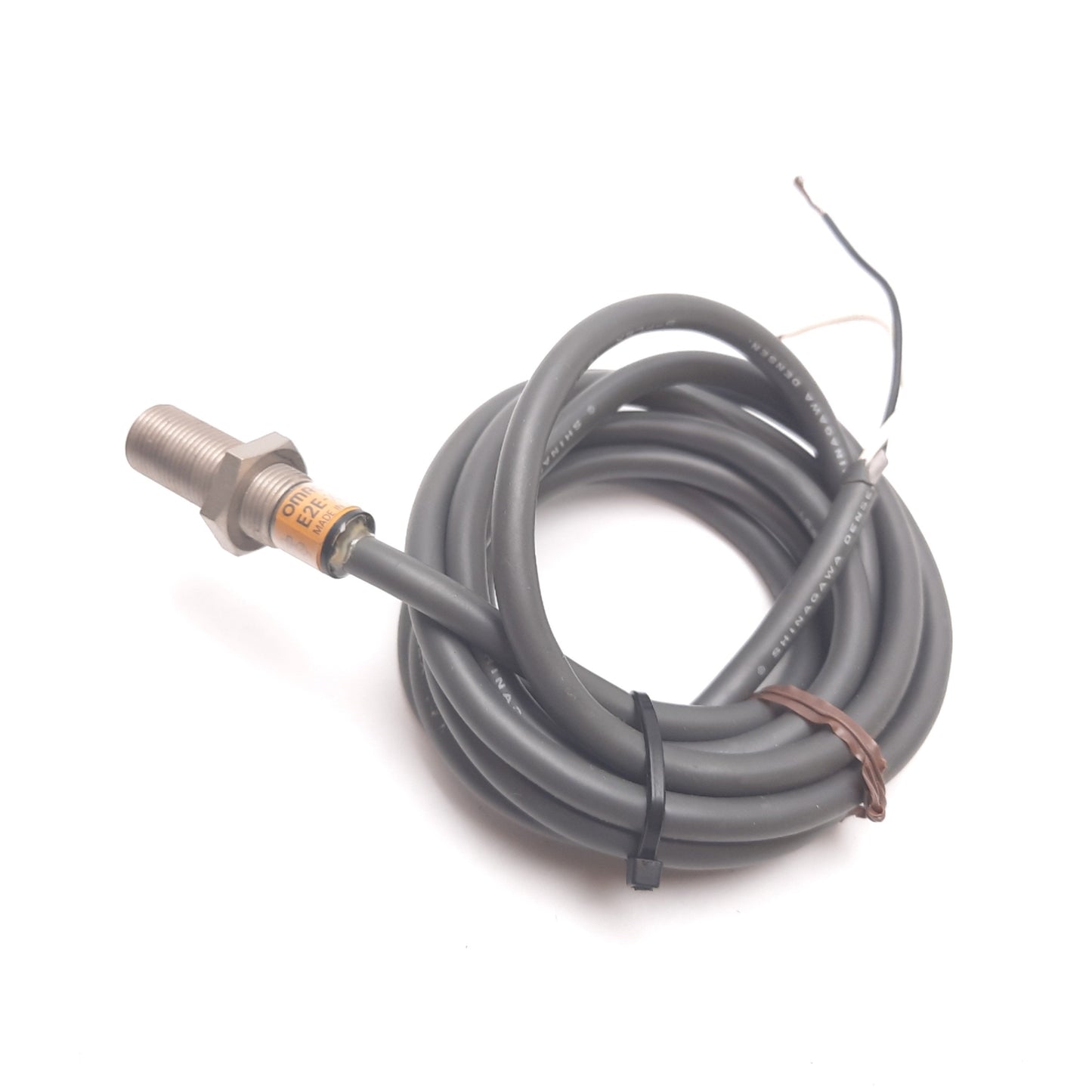 Used Omron E2E-X2Y1 Inductive Proximity Sensor, 2mm, 240VAC 100mA, N/O, M12, 2-Wire