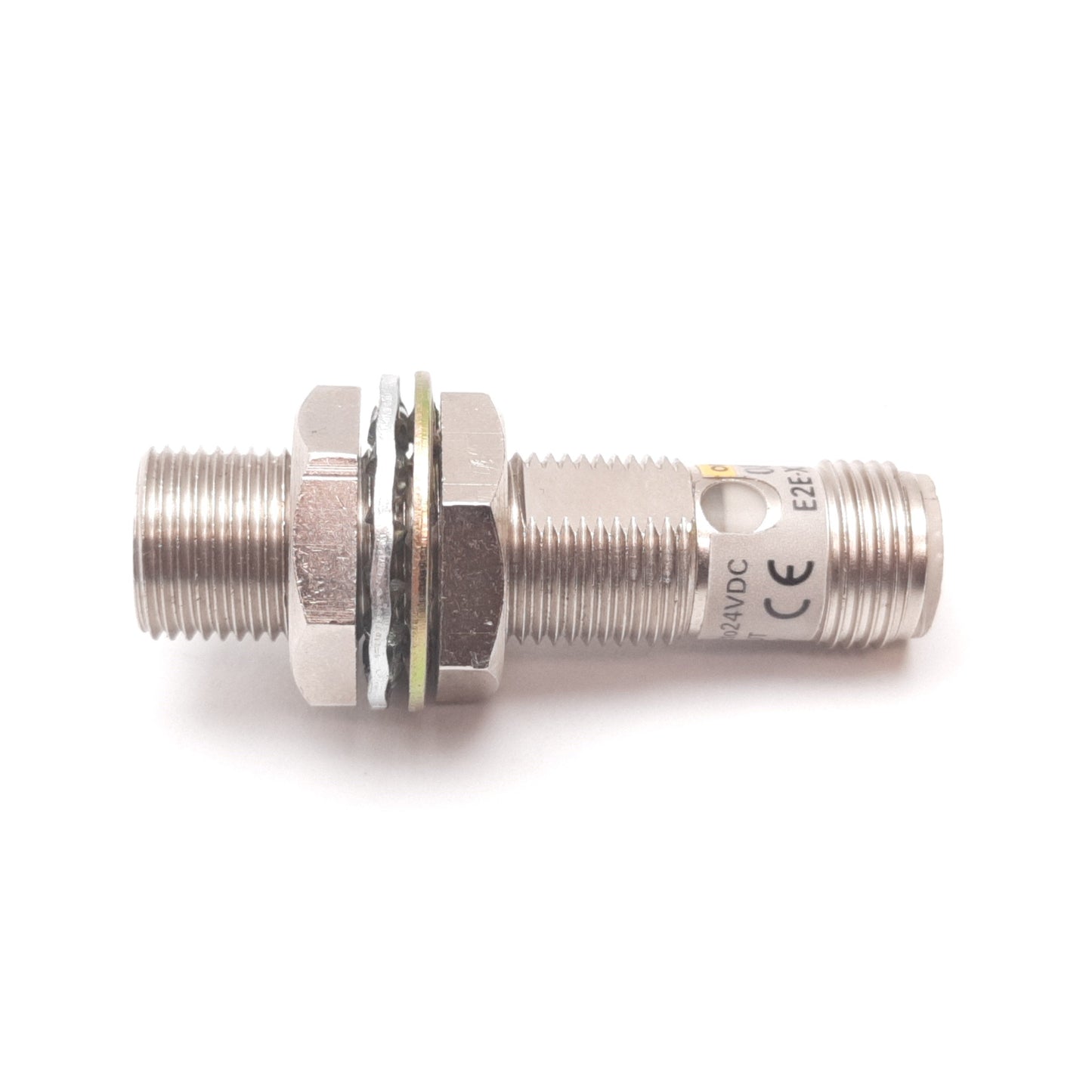 Used Omron E2E-X2F1-M1 Inductive Proximity Sensor, 2mm, 12-24VDC, PNP N/O, M12, 4-Pin