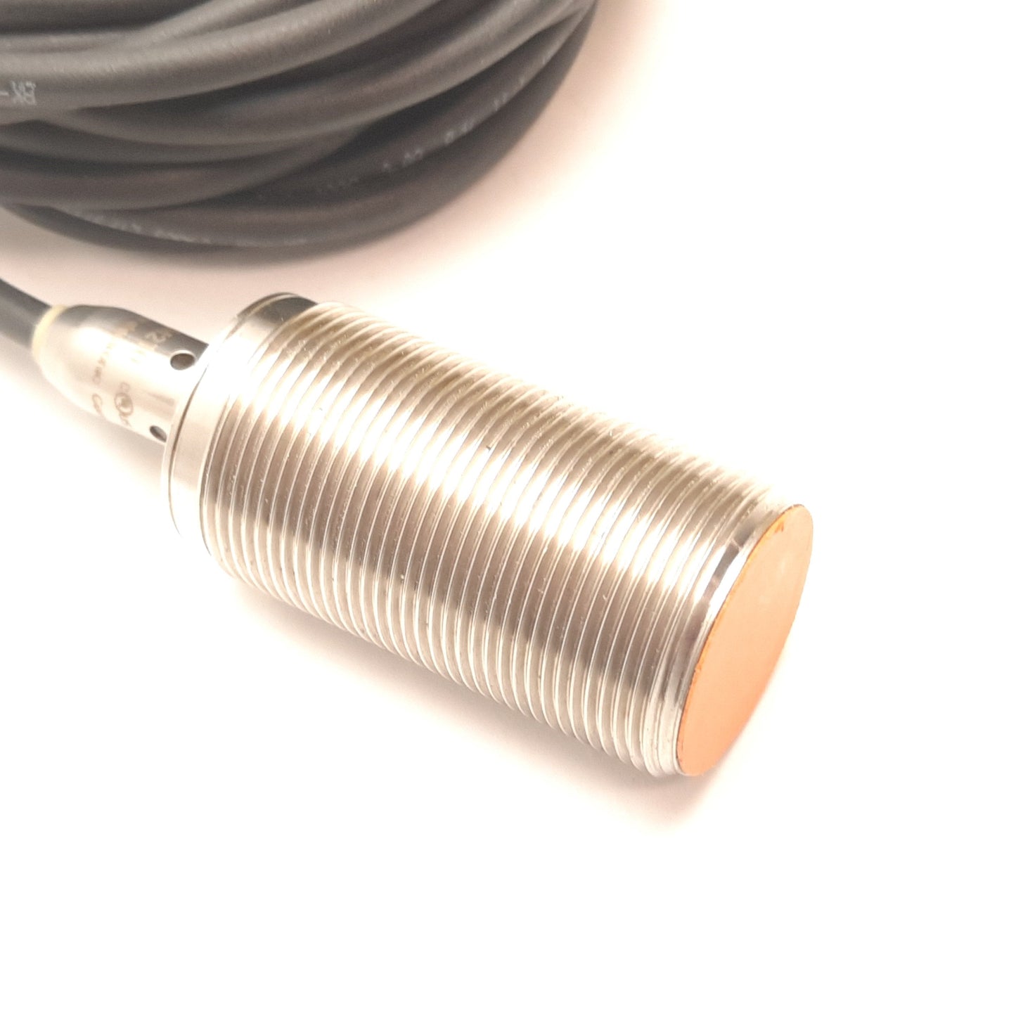 Used IFM IIM210 Inductive Proximity Sensor, 12mm, 10-60VDC 200mA, PNP N/O, M30