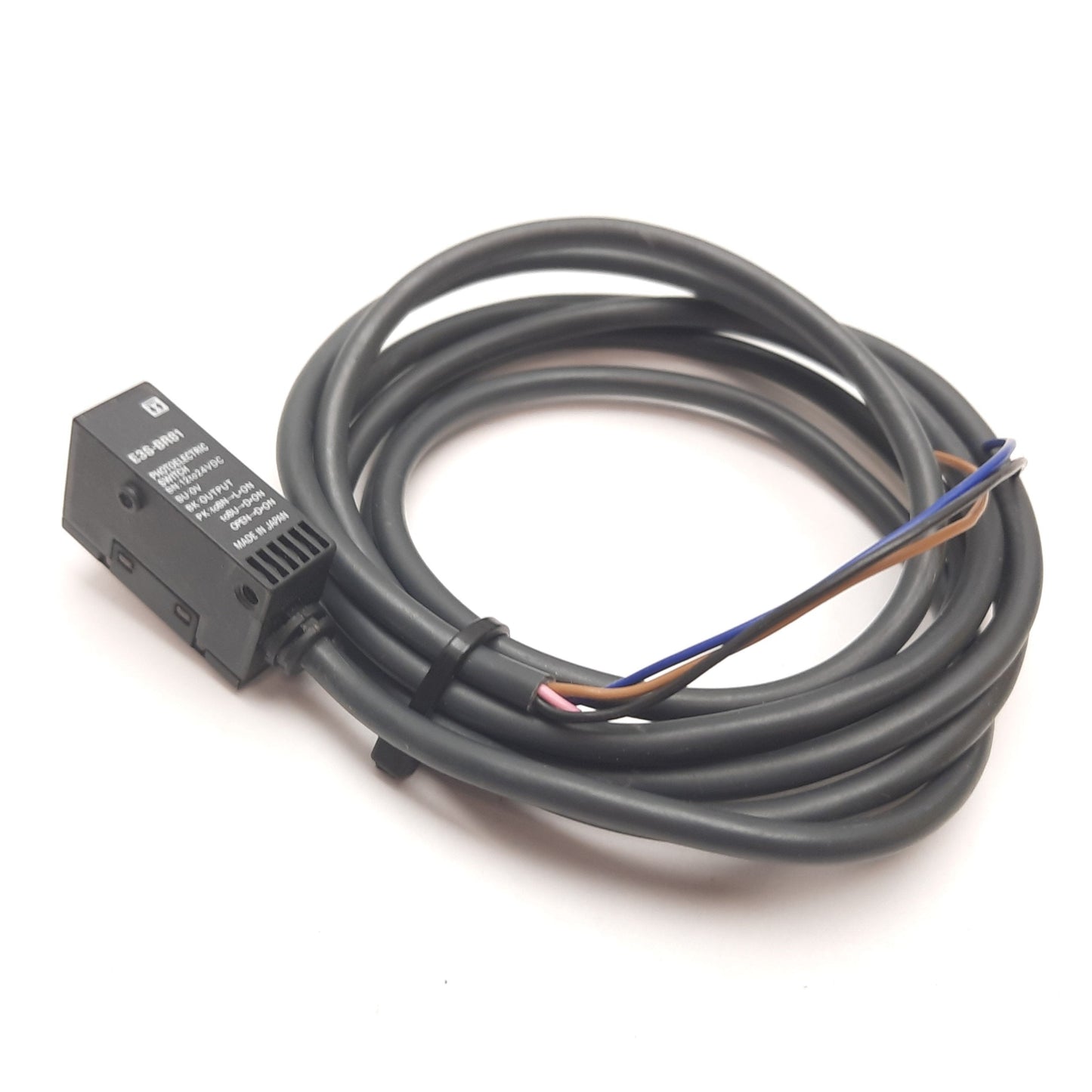 Used Omron E3S-BR81 Polarized Retroreflective Photoelectric Sensor, 1m, 12-24VDC