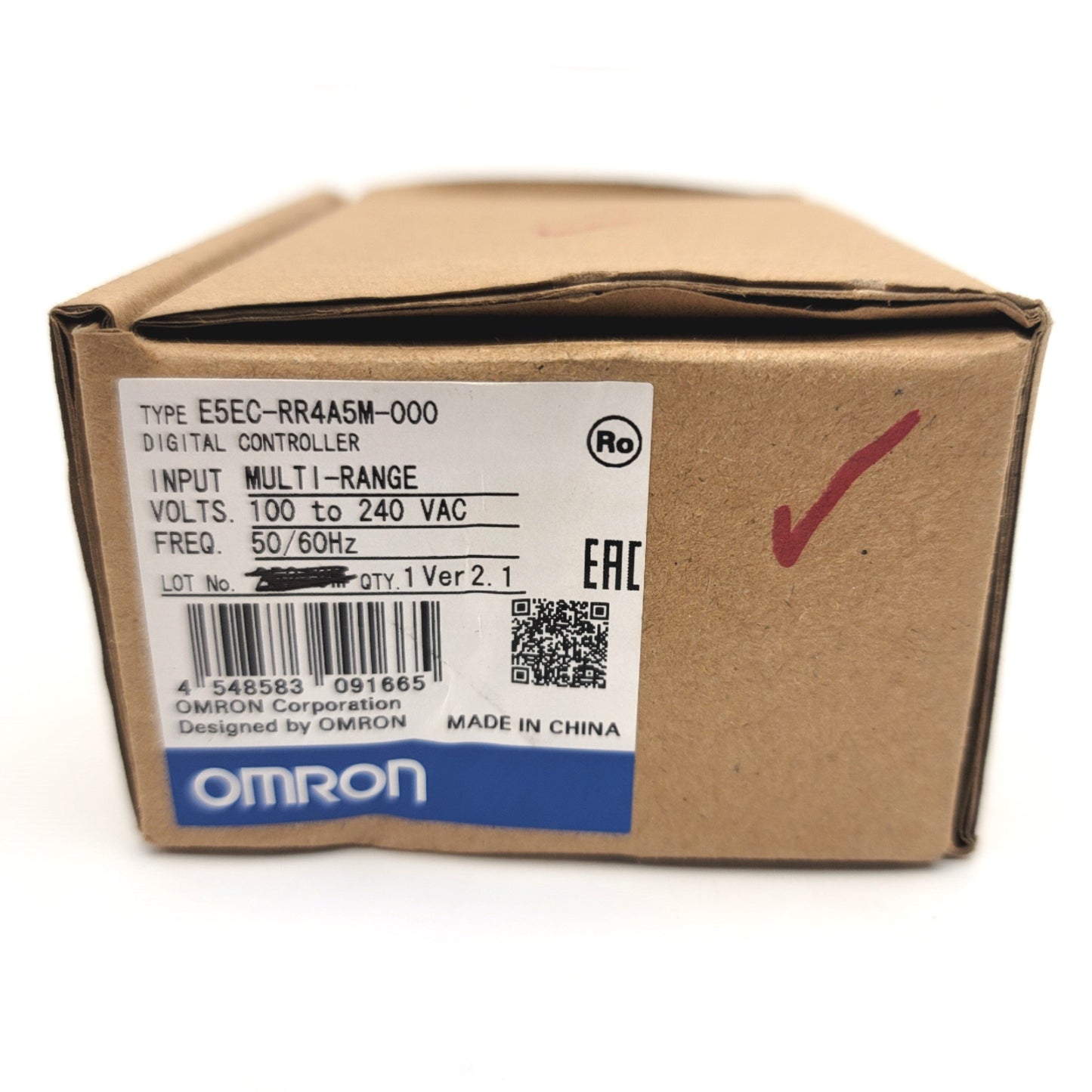 Used Omron E5EC-RR4A5M-000 Digital Temperature Controller 100-240VAC Relay Output