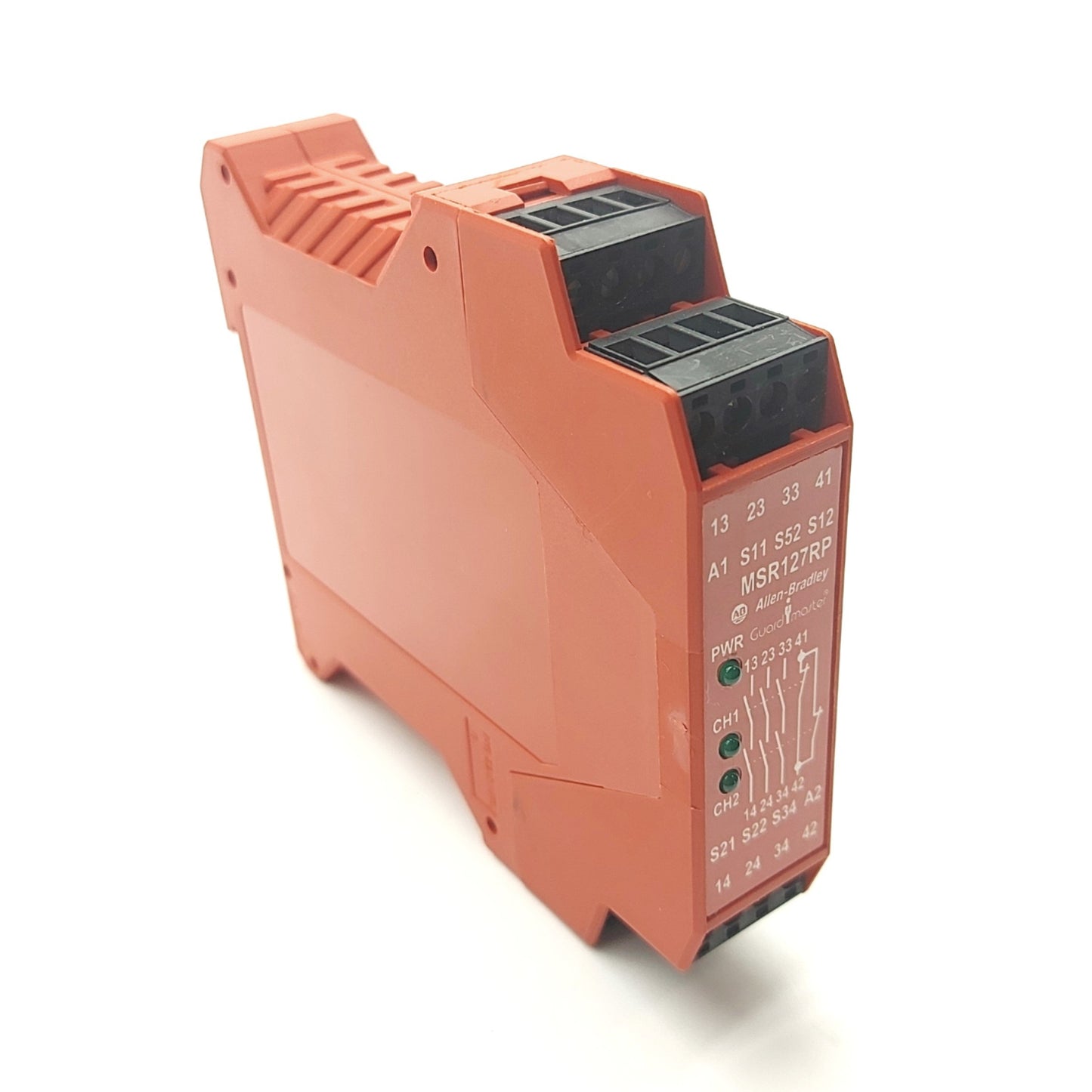 Used Allen-Bradley 440R-N23135 MSR127RP Series B Safety Relay 2x NC in 3-Pole Aux 24V