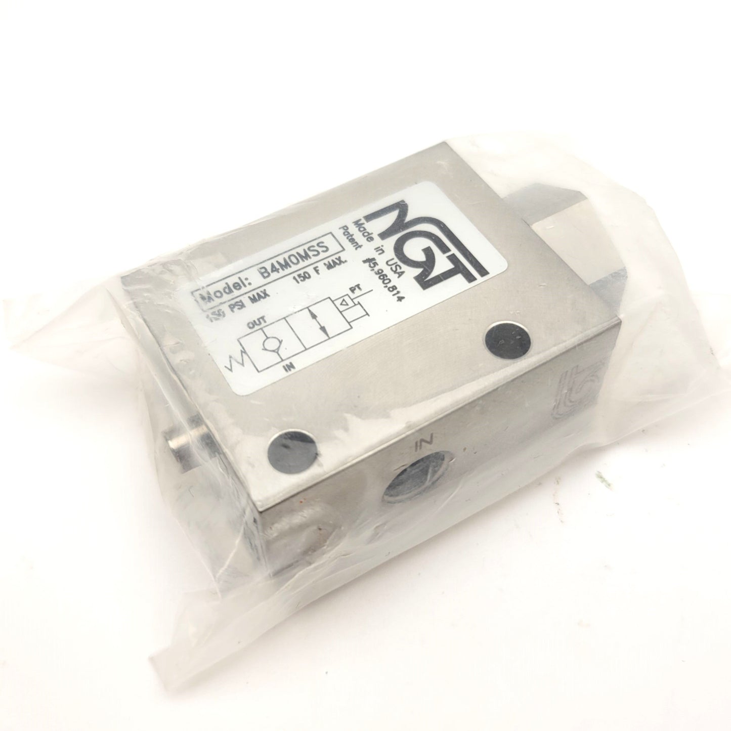 New NGT B4M0MSS Stainless Steel Balanced Pilot Operated Check Valve 150psi Max