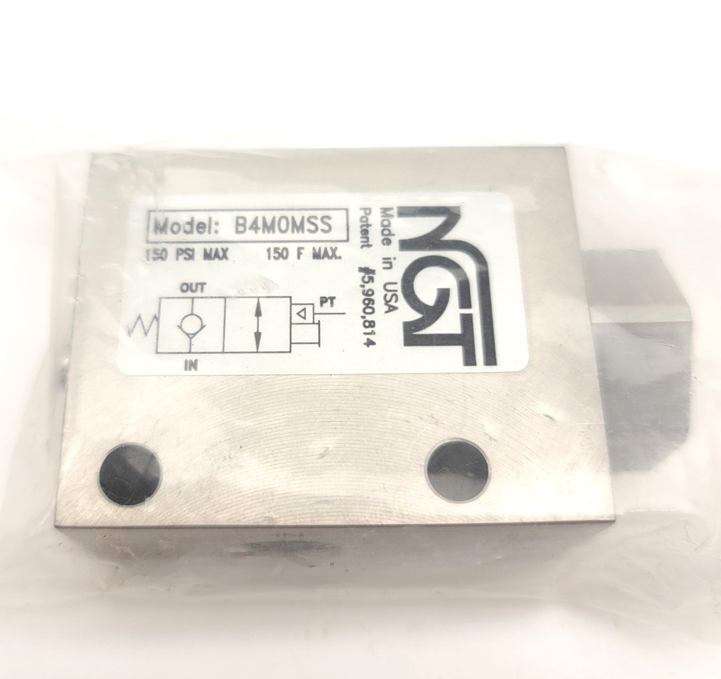 New NGT B4M0MSS Stainless Steel Balanced Pilot Operated Check Valve 150psi Max