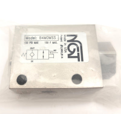 New NGT B4M0MSS Stainless Steel Balanced Pilot Operated Check Valve 150psi Max