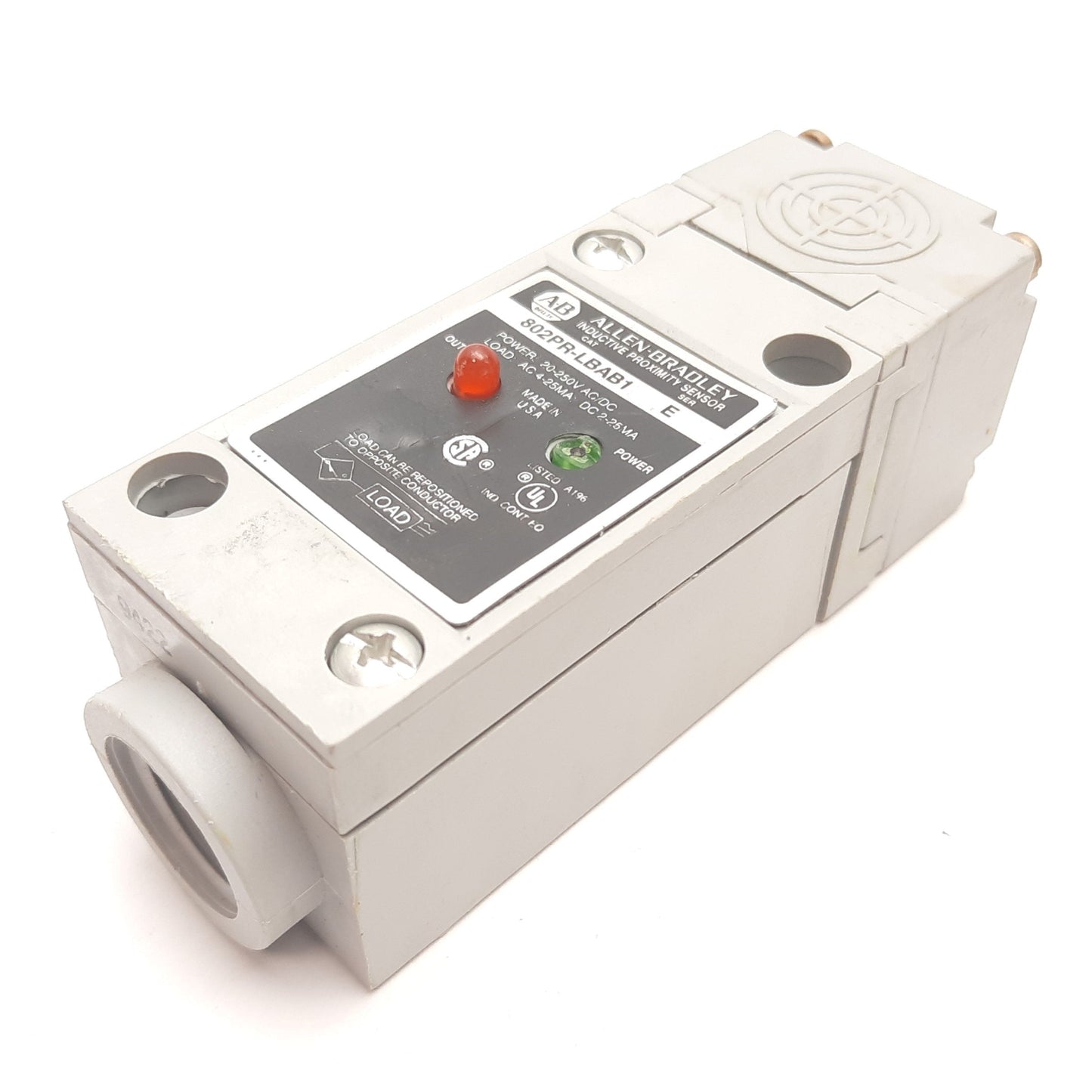 Used Allen Bradley 802PR-LBAB1 Inductive Proximity Sensor, 17mm, 20-250VAC/DC