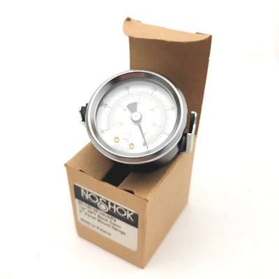 New Noshok 20-120-30-vac/kPa Panel Mount Vacuum Gauge 2" Dia, 1/4"NPT, -30 To 0 inHg