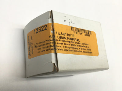 New – Open box Lot of 2 Boston HLSK110Y-R Miter Gear, Right Hand Spiral, 18 Teeth, 3/8" Bore