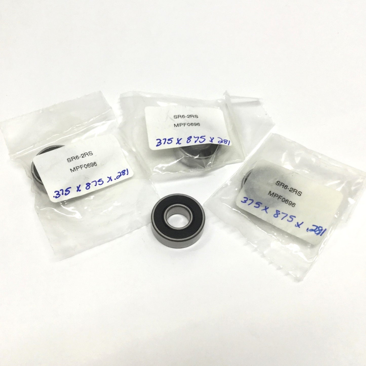 New Lot of 4 EZO SR6-2RS Sealed Radial Ball Bearing 3/8" ID x 7/8" OD x 9/32" W