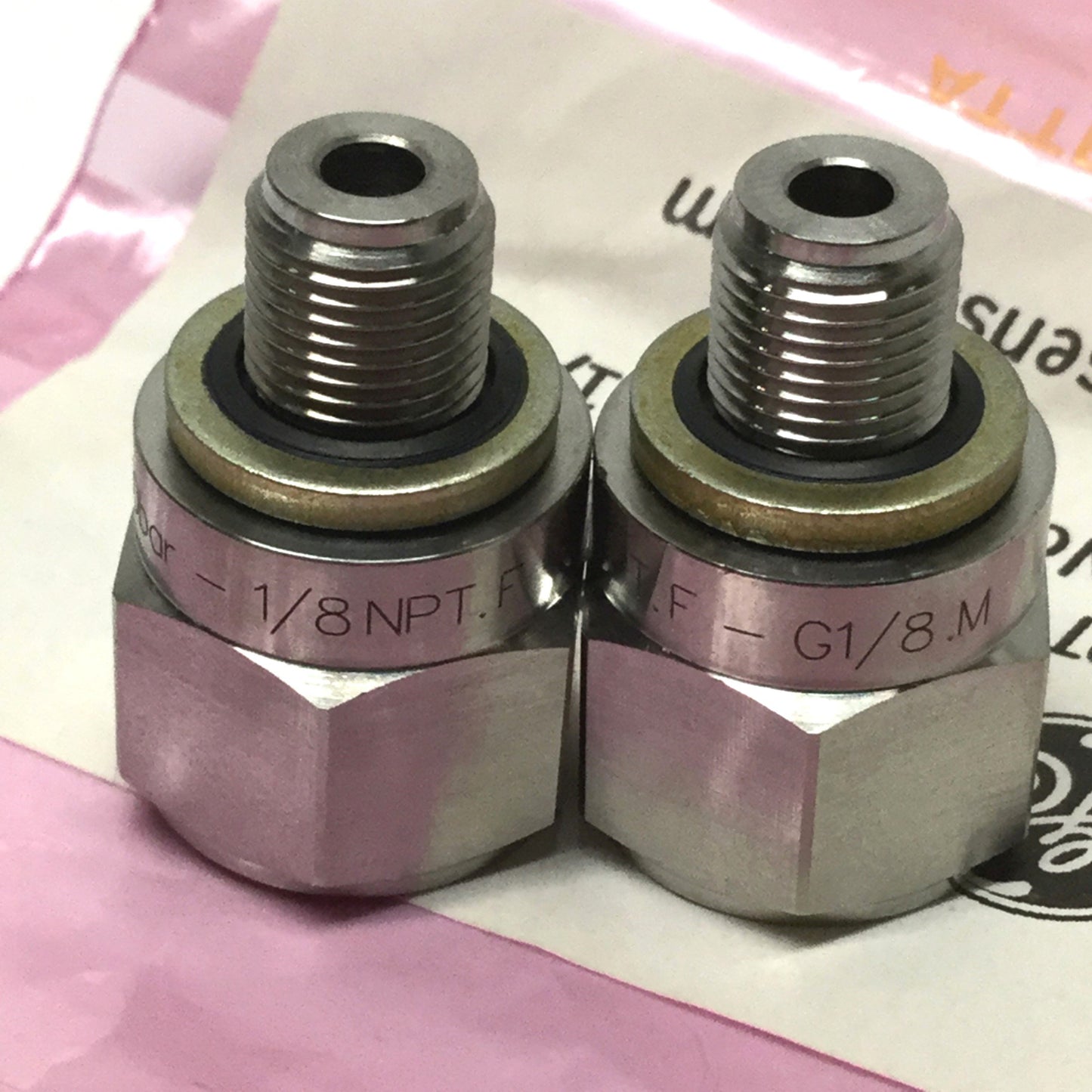 New Lot of 2 GE Druck Pace IO-ADAPT-1/8NPT Adapter, G1/8 Male to 1/8" NPT Female