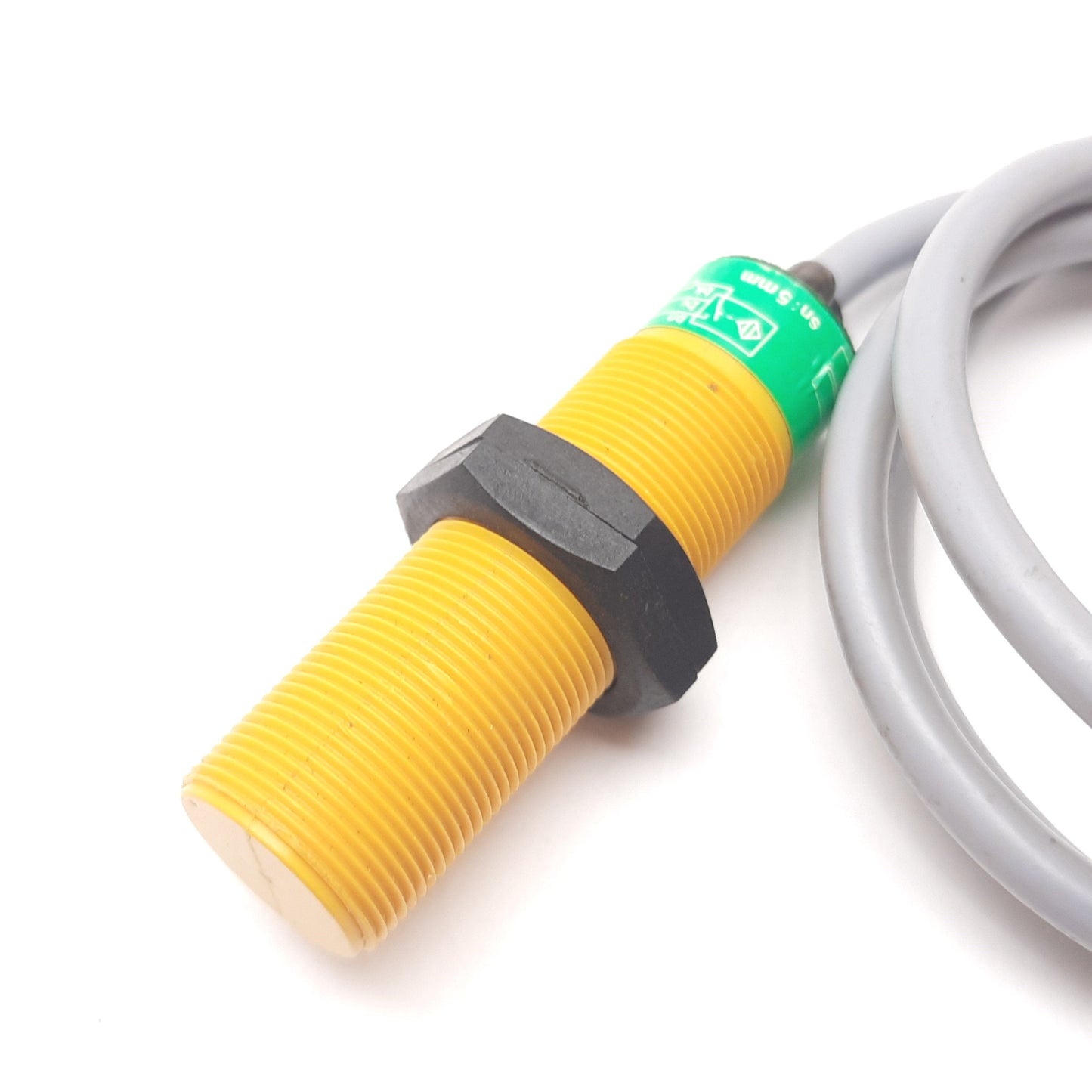 Used Turck Bi5-S18-AP6X Inductive Proximity Sensor, 5mm, 10-30VDC 200mA, 3-Wire, PNP