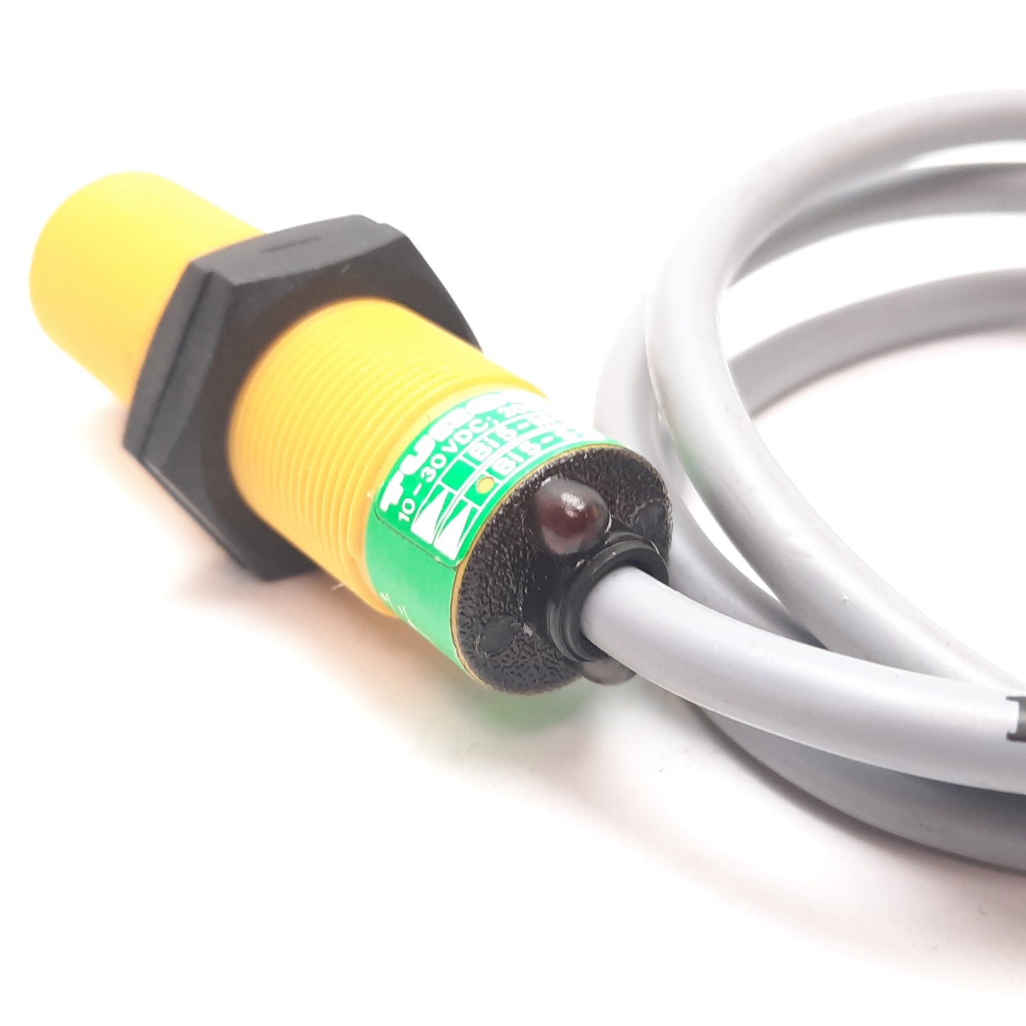 Used Turck Bi5-S18-AP6X Inductive Proximity Sensor, 5mm, 10-30VDC 200mA, 3-Wire, PNP