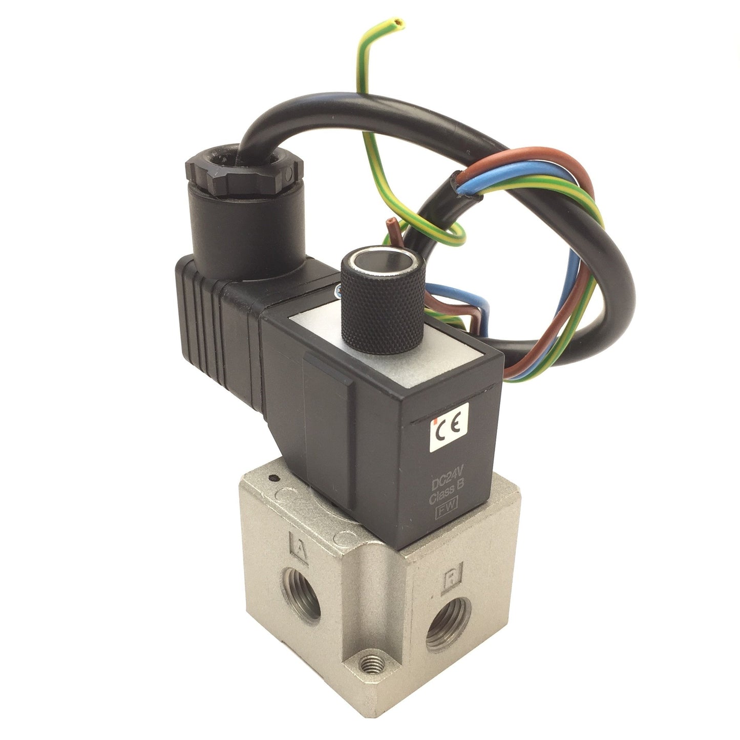Used SMC VT317-5D-02-Q 3-Port Direct Operated Poppet Solenoid Valve, 24VDC, 1/4" NPT