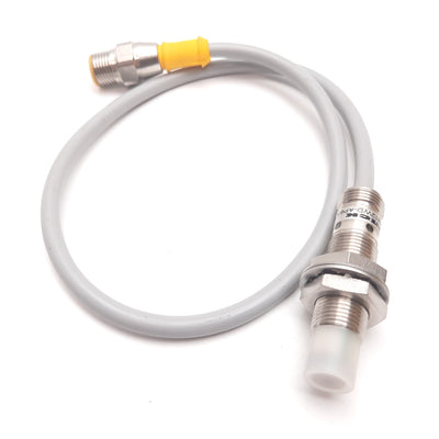 Used Turck Ni5-EM12WD-AP6X Inductive Proximity Sensor, 5mm, 10-30VDC, PNP, M12, 4-Pin