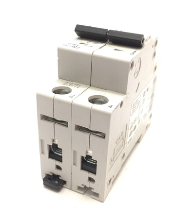 Used Eaton FAZ-D2/2 Miniature Circuit Breaker D-Curve 277/480VAC 2-Pole 2A, DIN Mount