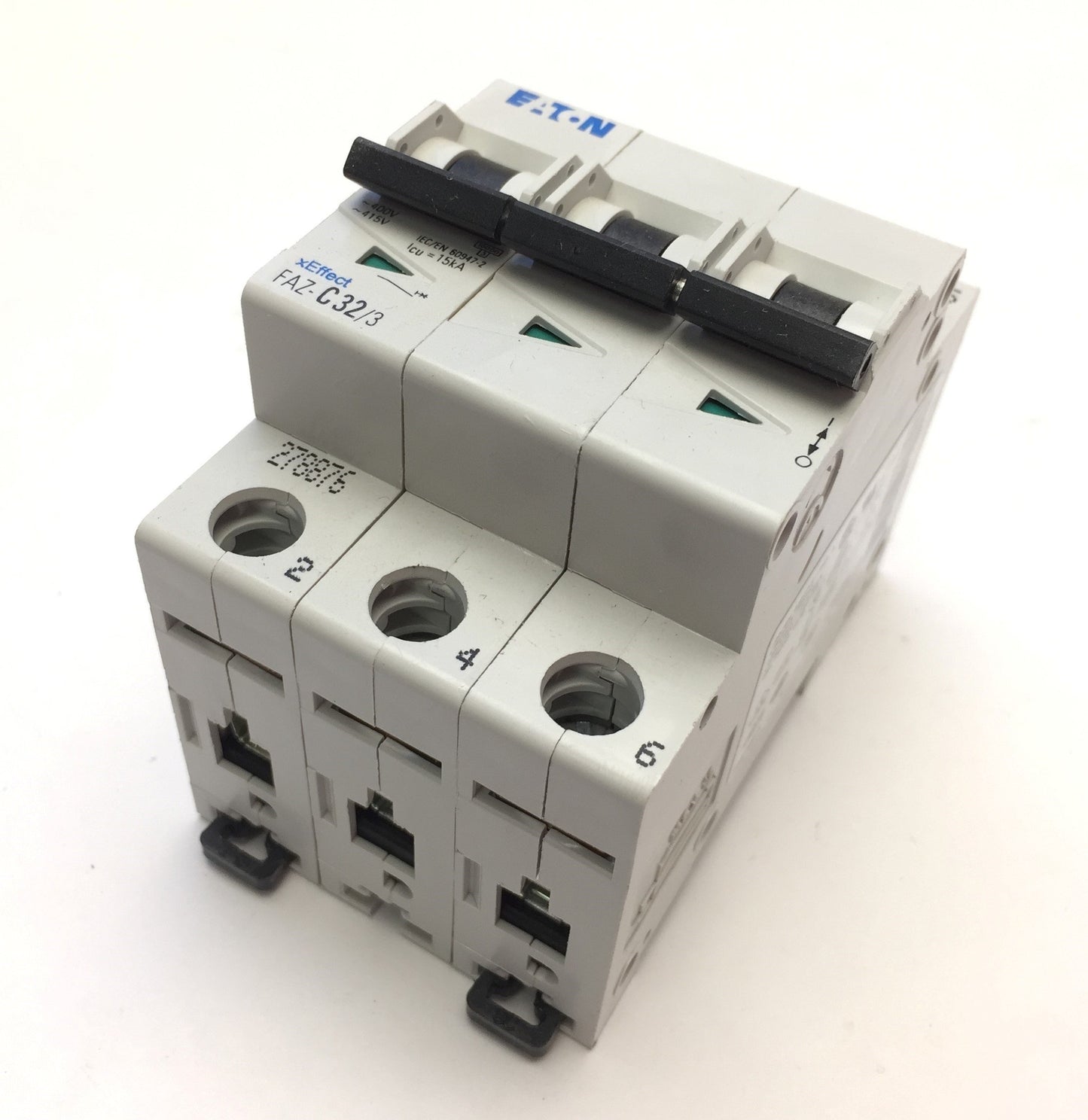 New – Open box Eaton FAZC32/3 Miniature Circuit Breaker C-Curve 277/480VAC 3-Pole 32A DIN Mount
