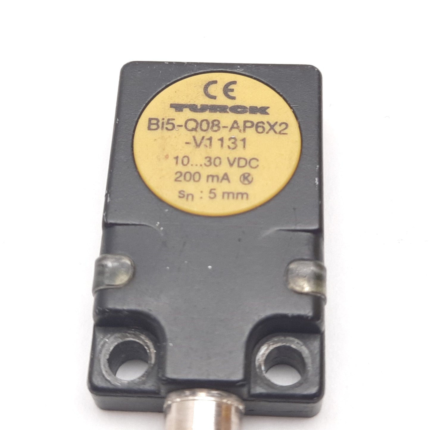 Used Turck Bi5-Q08-AP6X2-V1131 Inductive Proximity Sensor, 5mm, 10-30VDC, 200mA