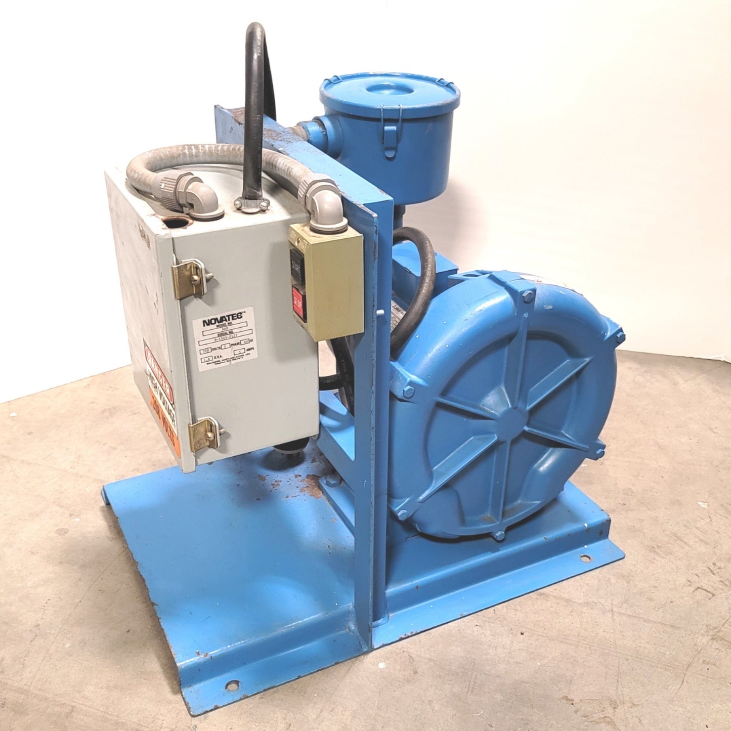 Used NOVATEC RRB Remote Regenerative Blower, 1.5HP, 208VAC 3-Phase 60Hz, 5A