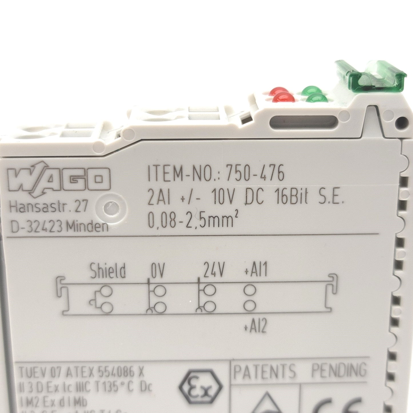 New Other WAGO 750-476 2-Channel Analog Input Module ñ10VDC Single Ended 16 Bits
