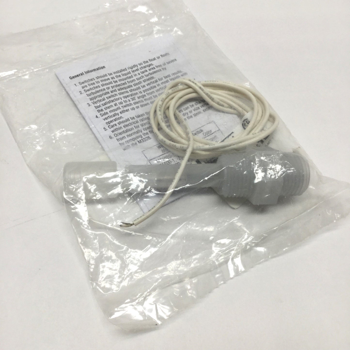 New Madison M8700 Polypropylene Side-Mounted Float Liquid Level Switch, 1/2" NPT