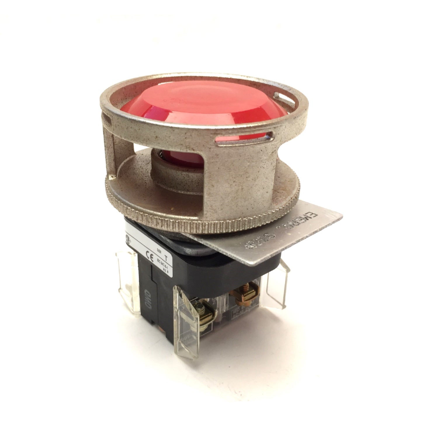 Used Allen Bradley 800T-FXJ6A5 E-Stop Button w/Guard 800T-XD4, 800T-XA4, NC 600V 10A