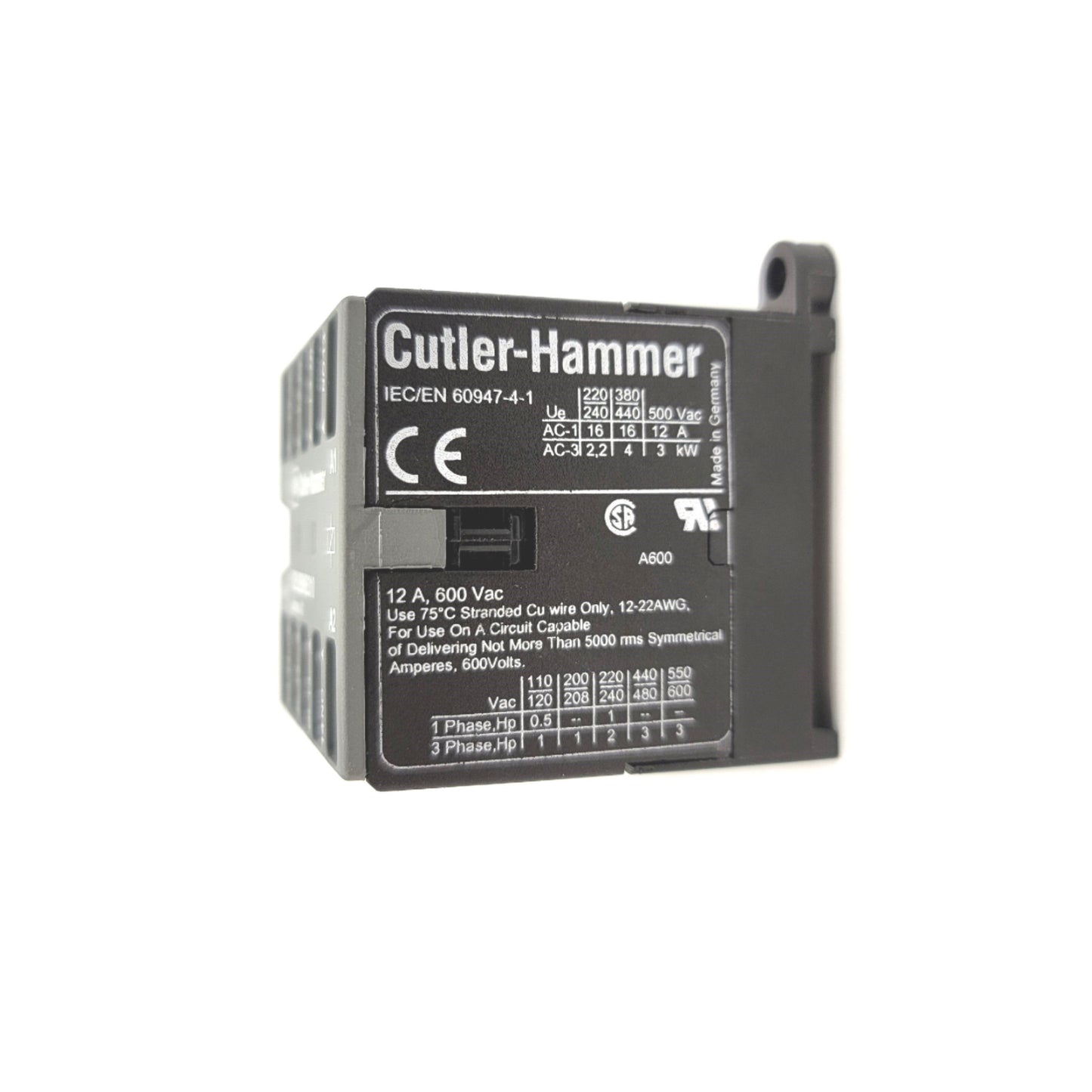 New – Open box Cutler Hammer CE12BNB310 Definite Purpose Contactor 600VAC 12A 3HP Coil: 115VAC